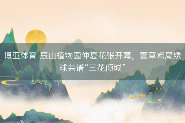 博亚体育 辰山植物园仲夏花张开幕，萱草鸢尾绣球共谱“三花倾城”