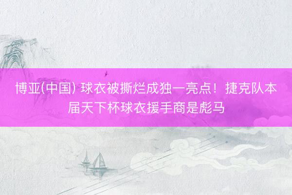 博亚(中国) 球衣被撕烂成独一亮点！捷克队本届天下杯球衣援手商是彪马